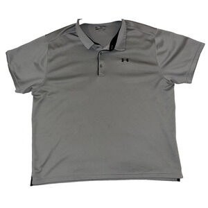 Under Armour Men's Golf Polo 4XL Gray Short Sleeve Loose Heatgear XXXXL